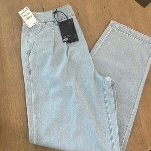 Paige Denim Light Blue Pleated Trouser Jeans NWT